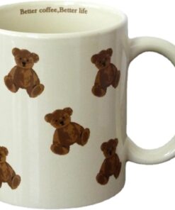 Cute Vintage Cartoon Bear Mugs Ceramic Coffee Mug Water Cup 350ml/12oz Funny Novelty Gift for Women Girls