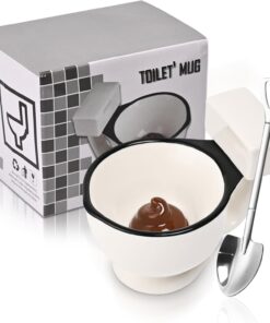 Toilet Mug Funny Coffee Cup for Men, Women Novelty Toilet Bowl Mugs Hilarious Gag Gift for Holidays,Birthday, Secret Santa Party Ceramic Bathroom Mugs for Home, Office10oz (Minimalist)