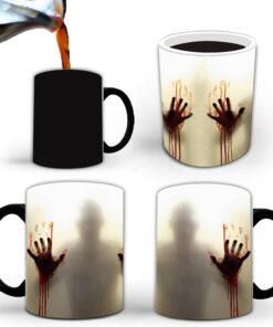 Horror Gifts for Men Women Adults, Halloween Coffee Mug (11oz) - Color Changing Zombie Ceramic Mug, Spooky Cup - Novelty Gifts for Halloween Christmas Birthday Mom Dad Friends (1pc)