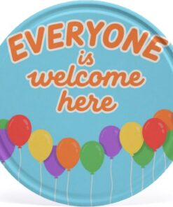 Vintage Style Round Tin Sign Everyone Is Welcome Here Metal Sign For Class Room Home Gift For Gardeners Outdoor Yard Decor Bar Cafe Restaurant Garage 12X12Inch