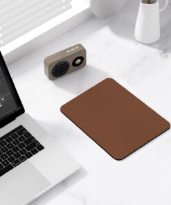 Alternative view of Leather Mouse Pad, Office Mouse Mat Non-Slip Rubber Base Stitched Edge Washable Waterproof Rectangular Mousepad for Office Gaming PC Laptop, 9.8" x 7.9", Bright Brown