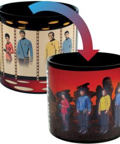 Unemployed Philosophers Guild Star Trek Transporter Heat Transforming Mug - Hot Coffee Beams Down Kirk, Spock, McCoy, and Uhura, Comes in Fun Box,14oz