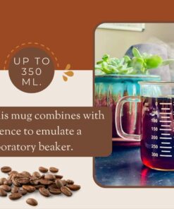 Alternative view of Novelty Laboratory Beaker Mug 14 Ounces (425 ml) - Made from Heat Resistant Borosilicate Glass - Accurate Measurement Markings on Side - Microwave Safe - Perfect for a Coffee, Tea & Science Lover