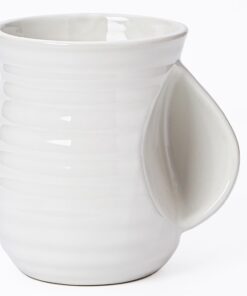 Mkour 21oz Large Ceramic Coffee Mugs, Handmade Tea Cups with Comfortable Handle for Office and Home, Microwave and Dishwasher Safe (White)