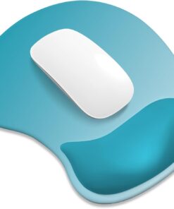 ITNRSIIET Ergonomic Mouse Pad, Cushioned Gel Wrist Rest, Non-Slip Base, Smooth Surface, Compatible with All Mice for Office & Gaming, Desk Accessory, 9.5 x 8.2 inch, Ombre Blue Gradient