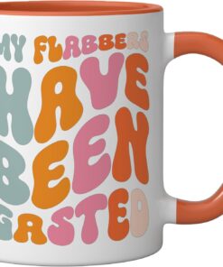 Alternative view of My Flabbers Have Been Gasted Ceramic Mug, Orange/White