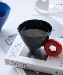 Alternative view of Fulcrum Balance Coffee Mug 7oz, Unique Ceramic Coffee Cup Handmade for Modern Home，Office, Novelty Gift for Christmas, Birthday(Black)