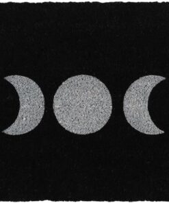 Doormat Non Slip Front Door Mat Black Moon Cycle/Lunar Phases Doormat - Wiccan Gothic Front Door 17x30 Inch