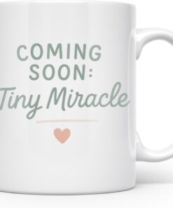 Alternative view of Pregnancy Reveal Announcement - Expecting Parents - 11 oz White Ceramic Coffee Mug - Minimalist Script Design