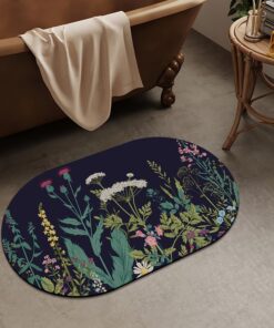 Alternative view of ZHUZHISHAN Wild Flowers Super Absorbent Quick-Drying Bathroom Mat Rug, Rubber Non-Slip Bottoms, Easy to Clean,Ultra Thin Bathroom Rugs Fit Under Door and Bathtub(16??24Inch)