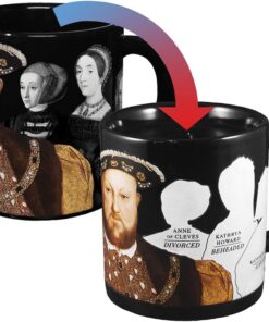 Henry VIII Disappearing Coffee Mug - Add Hot Water and Watch Henry's Wives Disappear - Comes in a Fun Gift Box - by The Unemployed Philosophers Guild, 10Fl oz