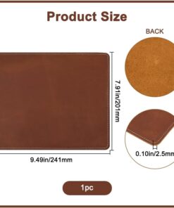 Alternative view of GORGECRAFT Cowhide Mouse Pad Full Grain Genuine Leather Mousepad with Stitched Edge Non-Slip Mouse Mat for Home Office Desktop Computer Essentials Coconut Brown 7.9 x 9.5 Inch
