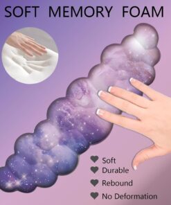 Alternative view of Cloud Wrist Rest Keyboard Galaxy Mouse Pad with Wrist Rest Ergonomic Space Wrist Pad Memory Foam Non-Slip Wrist Support for Computer Laptop Gaming Home Office Relief Typing Pain Gradient Pink Purple