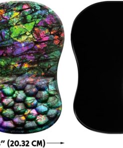 Alternative view of WIRESTER Comfortable Ergonomic Mouse Pad Wrist Support, Wrist Rest Pain Relief Mousepad with Massage Design, Non-Slip PU Base for Home Office Desk Accessories (12x8 inch) - Purple Green Galaxy Marble