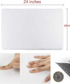 Alternative view of Summer Lemons Fruits Flowers Leaves Black and White Buffalo Check Plaid, Bathroom Shower Mat Doormat Non Slip,Floor Rug Absorbent Carpets Floor Mat Home Decor for Kitchen Bedroom Rug, 16"X 24"