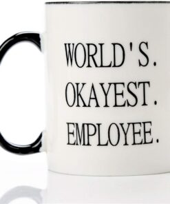 Alternative view of Mecai Funny Office Mug-Worlds Okayest Employee- Present for Coworker Ceramic Coffee Mugs Boss Gifts Work Appreciation Award