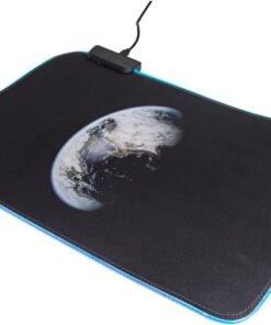 Alternative view of XL Led RGB Computer Office Gaming Gamer Mouse Pad Galaxy Space Earth Portable Thin Cool Non Slip Mouse Pad Black