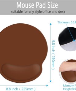 Alternative view of Ergonomic Gaming Mouse Pad, Mouse Pad with Wrist Support, Comfortable Mouse Pads with Non-Slip PU Base for Computer, Laptop, Office & Home (Brown)