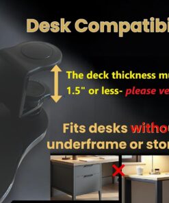 Alternative view of Clamp on Mouse Platform, Clip on Mouse Pad, Rotating 360, Easy Slide Out Tray, Suitable Up to for 1.5" Thickness Desk, for Home, Office to Save Space (Black)