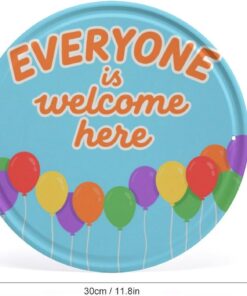 Alternative view of Vintage Style Round Tin Sign Everyone Is Welcome Here Metal Sign For Class Room Home Gift For Gardeners Outdoor Yard Decor Bar Cafe Restaurant Garage 12X12Inch