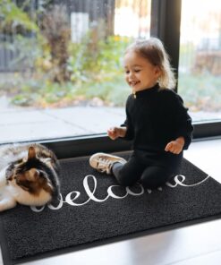 Alternative view of EARTHALL Door Mat 2-Pack Outside Inside Welcome Doormat 30"x17.5" Durable Floor Mat Non Slip Rug Ultra Absorb Mud Easy Clean Front Doormat for Garage, Entryway, Patio, High Traffic Areas, Black