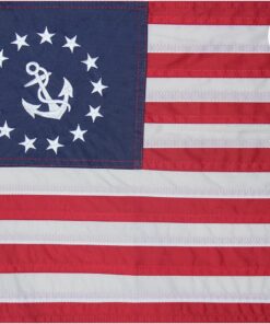 American Yacht Boat Flag 12x18 Inch Embroidered USA Yacht Ensign Flag Sewn Stripes Nautical Marine Flags with 2 Brass Grommets