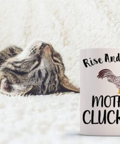 Alternative view of Funnwear Rise And Shine Mother Cluckers! Funny Coffee Mug Rooster Themed Chicken Cup for Women, 11oz White Ceramic Crazy Lady Mug for Chicken Lovers