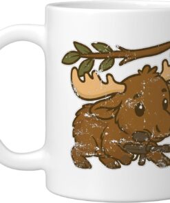 Paintball Moose Mascot Stealth Ceramic Mug, White