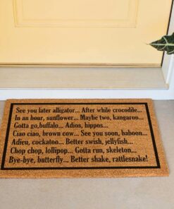 Funny Doormat See You Later Alligator Welcome Front Porch Decor Doormat for The Entrance Way Funny Personalized Rugs Non Slip Outdoor Doormat House Warming Novelty Gift 16x24 inch