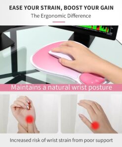 Alternative view of Ergonomic Gel Mouse Pad with Wrist Support – Non-Slip Desk Mousepad for Laptop & Computer, Rose Pink Gradient
