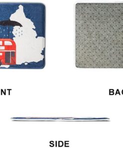 Alternative view of Dellukee Christmas Welcome Doormat Cute Cat Dog Pattern Home Personalized Low Profile Bathroom Classroom Bedroom Living Room Pool Mat Floor Soft Square Rug-