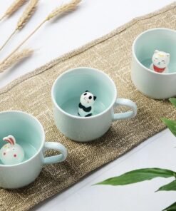 Alternative view of ZaH 3D Mug Animal Inside Cup Cartoon Ceramics Figurine Teacup Christmas Birthday Gift for Boys Girls Kids Women Men Coffee Mug (8 oz Rabbit)