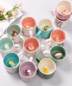 Alternative view of 3D Coffee Mug Sloth Inside Cup,Cute Handmade Animal Figurine Ceramics Teacup,Christmas,Birthday,Mother's Day Gifts for Friends Family or Kids,Best Cocoa Cups Couples Mugs (White Sloth)