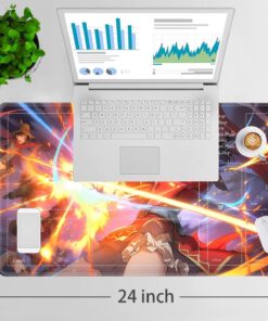 Alternative view of JVGFYNKL for TCG Playmat, Playmat with Zones, 24x14 in Non-Slip Rubber for MTG Playmat with Drawstring Travel Pouch and 6 Dice, Anime Girl for MTG Mat, Card Game Playmats