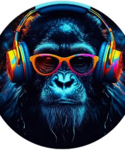 QUICQOD Gamer Monkey Mouse Pad,Trendy Teen Boy Gift,Game Lover Gifts,Round Mouse Pad,Non-Slip Rubber Base Mousepads for Home Office Dorm Desk Decor,8.7 x 8.7 Inch