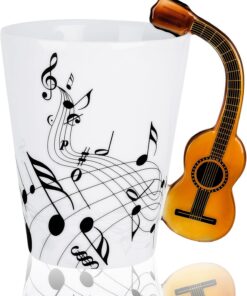 Novelty Guitar Ceramic Cup Personality Music Note Mug Coffee Tea Cup Water Bottle Unique Gift Home Cafe