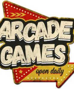 GLOBLELAND "Arcade Games" Vintage Metal Tin Sign Retro Game Room Sign Plaque Poster Metal Wall Decorative Tin Signs for Game Room Man Cave Home Restaurant Coffee Shop Club Bar Decoration