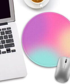 Alternative view of Gradient Pink Purple Work Mouse Pad, Small Round Mouse Pads for Desk, Mini Travel Mousepad for Wireless Computer Laptop, Office Desk Accessories, 8.6 x 8.6 inch