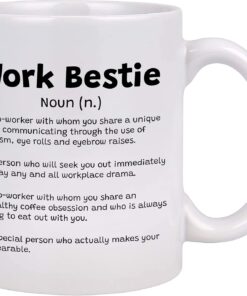 Work Bestie Mug Work Bestie Gifts For Women Funny Office Mugs, Bestie Mugs Coffee Mug Funny Work Mugs Gifts for Friends Best Coworkers, Employee Favorite Co Worker The Office Bff Mug 11oz
