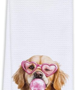 Cabana Bro Golden Retriever Gifts Bathroom Hand Towels, Golden Retriever Gifts for Women, Funny Goldie Dog Blow Bubbles Decorative Hand Towels for Kids Bath Room Washroom Spa Dorm, 16x24 Inch