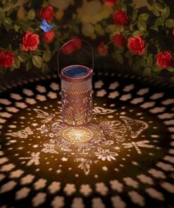 Solar Lantern Outdoor Waterproof, Metal Butterfly, Hummingbirds, Dragonflies, Frogs, Turtles, Flowers, Mushrooms, Garden Decor for Yard, Patio, Lawn, Porch, Backyard, Gifts for Women