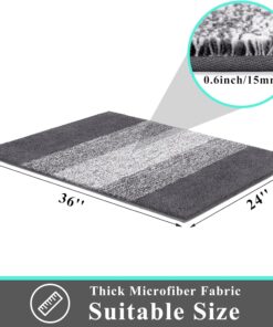 Alternative view of Vaukki Indoor Doormat Entryway Door Mat, Non Slip Absorbent Mud Trapper Mat Inside Floor Mat, Washable Door Carpet for Entryway (24''x36'', Grey)