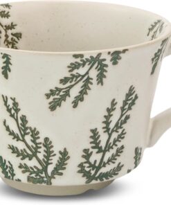 Ceramic Coffee Mug, 12 oz Novelty Unique Teacup with Handle, Stoneware Cup for Tea Mocha Latte Cappuccino Espresso (Leaf)