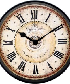 Justup Wall Clock, 12 inch Metal Black Wall Clock European Style Retro Vintage Clock Non - Ticking Whisper Quiet Battery Operated with HD Glass Easy to Read for Indoor Decor (Black 12')