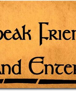 DEW XIA Funny Welcome Mats Anti-Slip Door Mats for Entrance Way Indoor Mat/Rubber Mat/Personality Rugs Kitchen Rugs and Mats 18"(W) x 30"(L) (Speak Friend and Enter Lord of The Rings)
