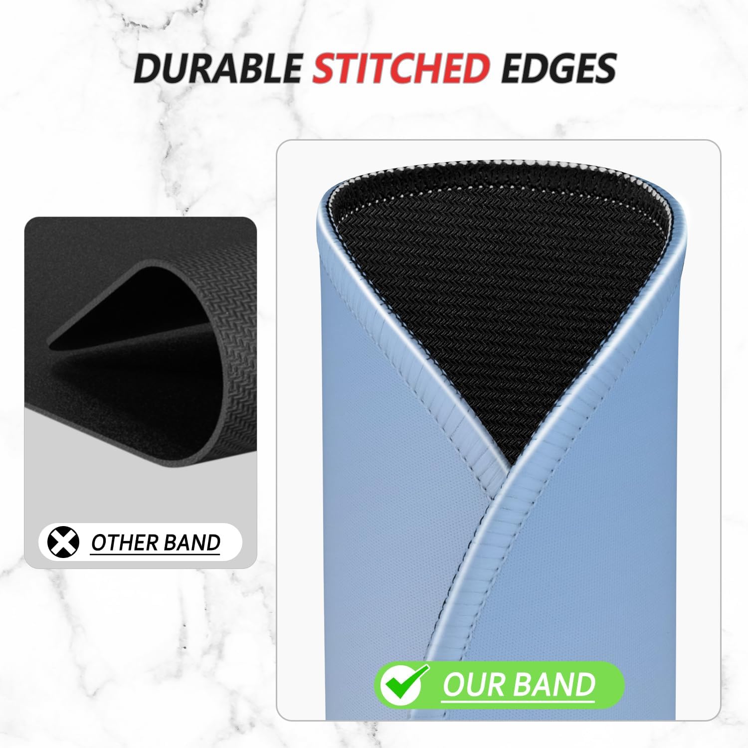 ITNRSIIET Mouse Pad Non-Slip Rubber Base Smooth Surface Stitched Edges Waterproof Durable Compatible with All Mice for Office & Gaming, Desk Accessory, Diameter 8.7 inch, Azure Gradient - Image 5