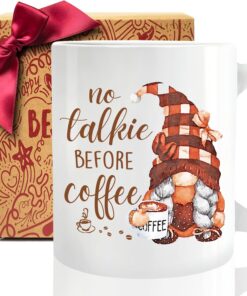 Funny No Talkie Before Coffee Mug Gift for Coffee Lovers, Cute Morning Coffee mug for Women, Birthday Christmas Novelty Ceramic Mugs Gifts for Mom Wife Sisters Girlfriend Friends Coworkers Bestie94
