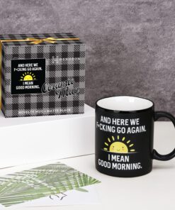 Alternative view of Funny Coffee Mugs for Women Men - Sarcastic Work Novelty Cups for Office - Funny Gift Ideas for Coworkers, Boss, Employees, Friends - Silly Gag Birthday, Christmas Gift - Here We Go Again Good Morning