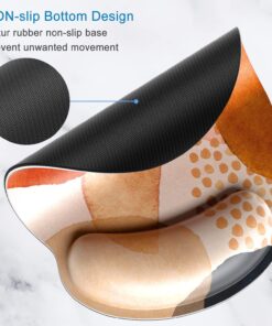 Alternative view of ITNRSIIET Ergonomic Mouse Pad with Wrist Support Wrist Rest Smooth Surface Non-Slip Rubber Base Comfortable Office Supplies Pain Relief, 9.8 x 9.1 inches, Abstract Art Style