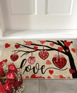 Alternative view of Artoid Mode Tree Love Heart Be My Valentines Day Doormat, Home Decor Low-Profile Switch Rug Door Mat Floor Mat for Indoor Outdoor 17x29 Inch